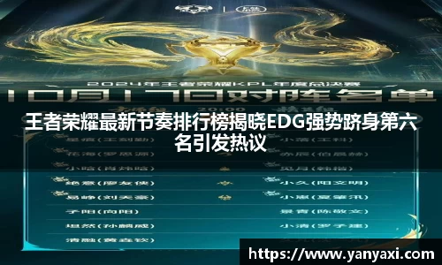 王者荣耀最新节奏排行榜揭晓EDG强势跻身第六名引发热议